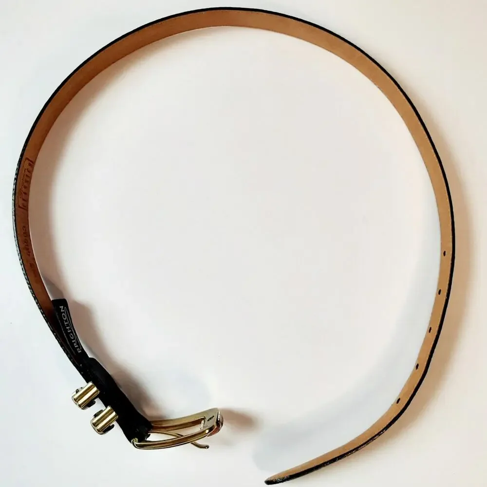 Brighton Classics 4603 Black Lizard Print Leather Belt Small Ornate Hardware